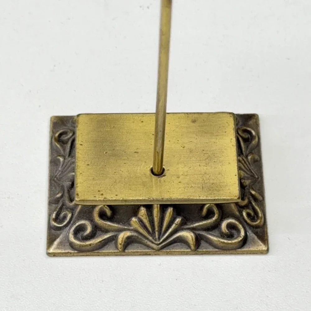 Celtic Cross Ornament with Stand Antique‎ Brass Brown Enamel Rhinestone 5 Inch
